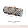 Twine Picnic Blanket - Waterproof Outdoor Blanket with Leather Carrying Straps and Picnic Stakes - Navy/White Striped 6pc Set of 1 - 3 of 4