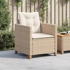 vidaXL Patio Chair with Cushions Beige Poly Rattan - 3 of 4