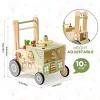 ROBOTIME Baby Walkers Wooden Adjustable Baby Walker with Wheels, Activity Walker for Boys Girls, Toddler Push Toy, 15.4"*10.6"*19.3" - 3 of 4
