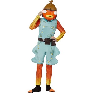 InSpirit Designs Fortnite Fishstick Youth Costume – Orange, Size Small, Official Fortnite Outfit for Kids with Character Jumpsuit and Mask - 1 of 4