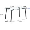 CAVINAS Dining Table Contemporary Rectangle Tempered Glass Dining Table with Metal Legs - 3 of 4