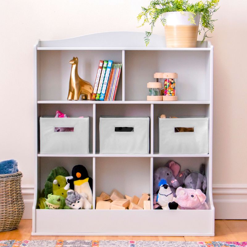 Guidecraft Kids' Toy Storage Organizer: Children's Wooden Bedroom Shelf, Cubby Organizer and Playroom Bookshelf with Open Toy Chest, 1 of 7