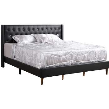 Passion Furniture Bergen Black Queen Panel Bed
