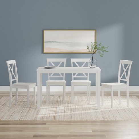 Glenwillow Home 5-pc - 48" Wood Dining Table + X-back Dining Chairs ...
