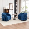 SEYNAR Modern Glam Velvet 360 Degree Swivel Accent Armchair with Tufted Back Set of 2 - 3 of 4