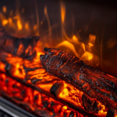 Barton Living 26" Electric Fireplace Insert 3D Flame Stove Adjustable Flame Timer Black