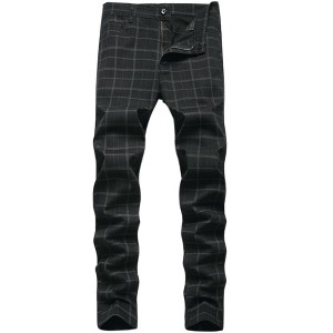 Lars Amadeus Men's Plaid Pattern Flat Front Straight Leg Dress Pants - 1 of 4