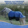 Docred Winter Horse Blanket,1200D Waterproof Poly Breathable Warmth,Durable Tear-Resistant Thick with Snuggit 220G Filling Horse Turnout Blanket - 3 of 4