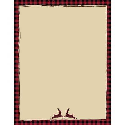 25ct Buffalo Plaid Reindeer Letterhead