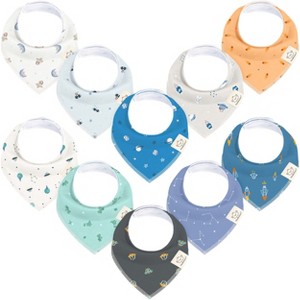 KeaBabies 10pk Organic Baby Bandana Bibs, Baby Drool Bibs for Baby Boy, Girl, Baby Bibs for Infant, Newborn - 1 of 4