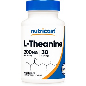 Nutricost L-Theanine (200mg) 30 Capsules - GMO-Free, Gluten-Free, 30 Servings - 1 of 4