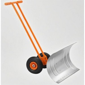 Metal Snow Shovel, 30" Heavy-Duty Snow Pusher with Wheels and Adjustable Handle, Suitable for Driveways, Doorways, and Sidewalks - 1 of 4