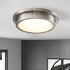 C Cattleya 14 in. Brushed Nickel Dimmable 30W LED Flush Mount Ceiling Light with Glass Shade - 2 of 4