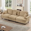 Mocamel Beige Chenille L-Shaped Sectional Sofa with Ottoman, 3-Seater Modular Couch Deep Seat with Flared Arms & Removable Skirt for Living Room - 2 of 4