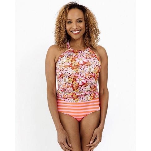 Lime Ricki Women's Groovy Blooms Knotted Crop - 4X