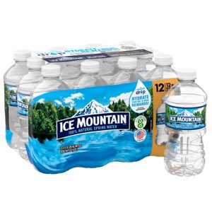 Ice Mountain Brand 100% Natural Spring Water - 12pk/12 fl oz Bottles - 1 of 4