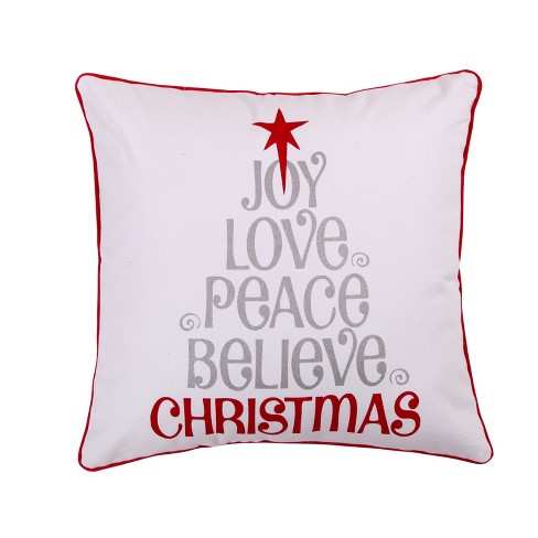 Silent Night Love Joy Peace Decorative Pillow Gray - Levtex Home : Target