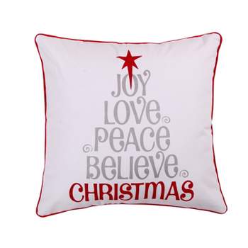 Silent Night Love Joy Peace Decorative Pillow Gray - Levtex Home