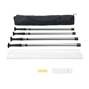 VEVOR Dust Barrier Poles, Carry Bag, 10 Ft Poles with 4 Telescoping Poles, and 32.8x13.12 Ft Plastic Film, Silver - 1 of 4
