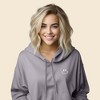 Dalix Smile Face Embroidered Fleece Cropped Hoodie Cold Fall Winter Women - 4 of 4