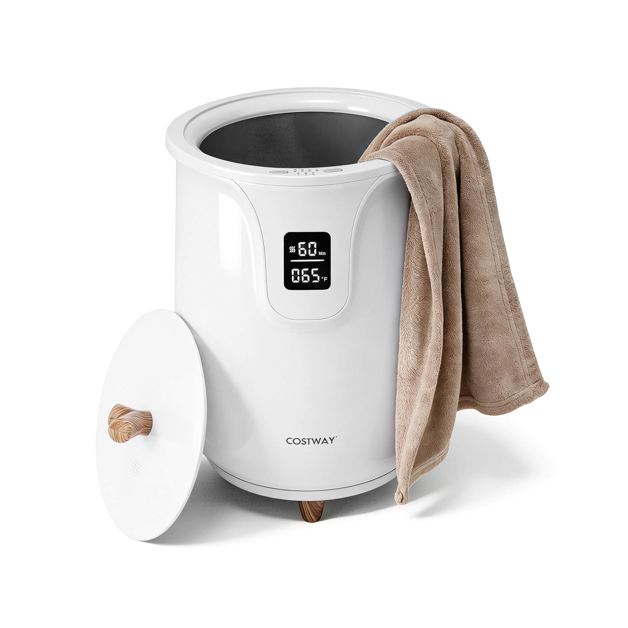 Costway 20L Towel & Blanket Warmer with 4 Timers&LCD Display.3 Heat Levels,Auto Shut-Off