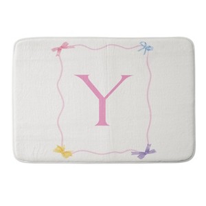 Deny Designs April Lane Art Simple Bow Monogram Memory Foam Bath Mat - 1 of 4
