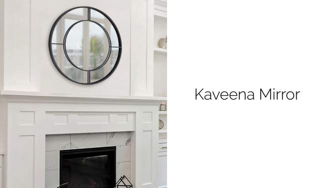 30&#34; Kaveena Round Wall Mirror Black - Kate &#38; Laurel All Things Decor, 2 of 9, play video