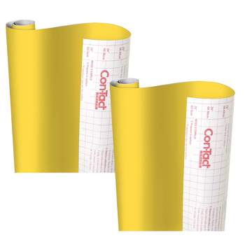 Con-Tact® Brand Creative Covering™ Adhesive Covering, Yellow, 18" x 16 ft, Pack of 2