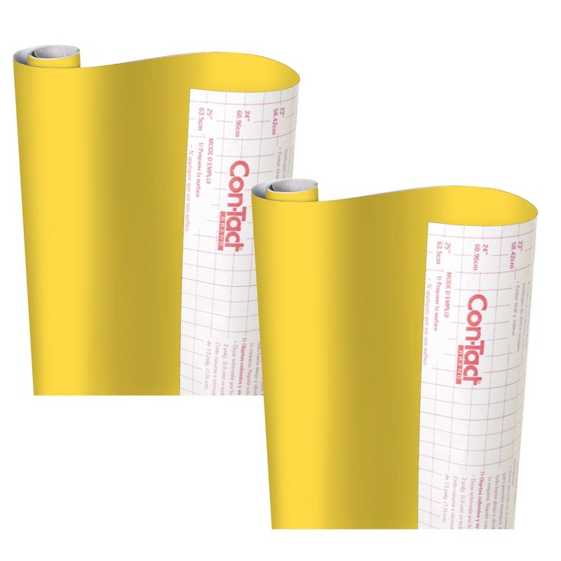 Con-Tact® Brand Creative Covering™ Adhesive Covering, Yellow, 18" x 16 ft, Pack of 2, 1 of 4