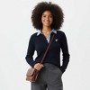 Cherie Code Women’s Ribbed Polo Sweater – Knit Fabric, Long Sleeve, Collegiate Fit Brown OS - 2 of 3