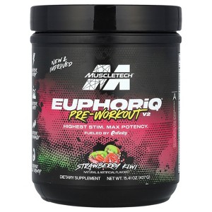 MuscleTech EuphoriQ® Pre-Workout V2, Strawberry Kiwi, 15.41 oz (437 g) - 1 of 2