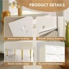 47Inch Wide 6-Drawer Modern White Wood Dresser with Golden Handles, Fluted Accent Storage Dresser for Bedroom, Living Room, or Entryway - 2 of 4