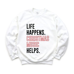 Christmas Music Helps - Women's Graphic Sweatshirt - 1 of 4