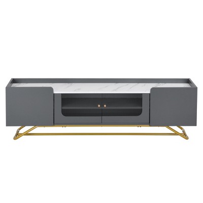 NicBex TV Stands for 70 inch TV, Modern Entertainment Center with  Gold Frame Base,TV Console for Living Room, Bedroom, Home