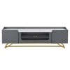 NicBex TV Stand Sleek Design TV Stand with Fluted Glass Contemporary Entertainment Center for TVs Up to 70 Inches with Gold Frame Base - 3 of 4