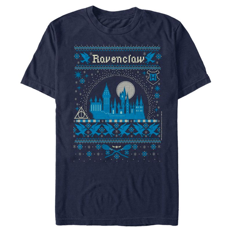 Men's Harry Potter Ravenclaw Ugly Sweater T-Shirt, 1 of 6