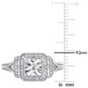 EVERLY JEWELRY | Sterling Silver 1/5 CT TW Diamond Halo Square Vintage Promise Ring - 4 of 4