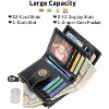 Hachikiko Small Bifold Wallet - Vegan Leather RFID Blocking Card Holder with Zipper Coin Pocket, Compact & Roomy,Black - 2 of 4