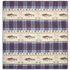 The Lakeside Collection Fly Fishing Quilt Ensemble - Full/Queen Quilt - 1 of 4
