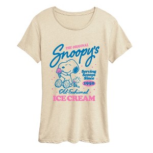 Women's Peanuts Snoopys Ice Cream Short Sleeve Graphic T-Shirt