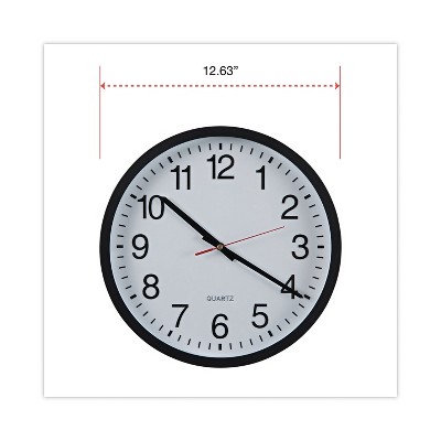 Black and White 11.5" Round Quartz Wall Clock