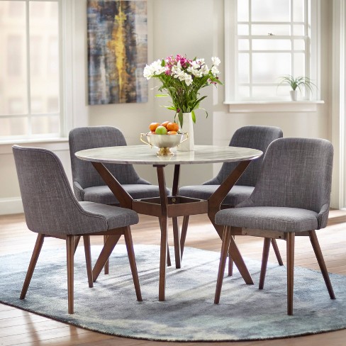 Harrisburg Tobey Compact Round Dining Set - Grey 5-Piece Set