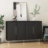 Wood Modern Buffet Cabinet with Fluted Panels, Large Sideboard with Adjustable Shelves, Credenza and Accent Console Storage Cabinet - 2 of 4