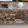 Area Rug Washable Rug Vintage Floral Non-Slip Low Pile - Machine Washable Non-Shedding Carpet for Living Room, Bedroom, Office & Dining - 4 of 4
