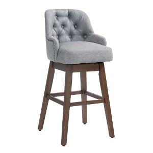 Zeus & Ruta 39.76 in. Counter Height 360 Degree Swivel Bar Stools Set of 2 with Footrest - 1 of 4