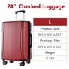 Kumasinova 28"Hardshell Luggage,Durable ABS Carry-On Suitcase with TSA Lock,Airline-Approved Double Spinner Travel Luggage,Lightweight - 3 of 4