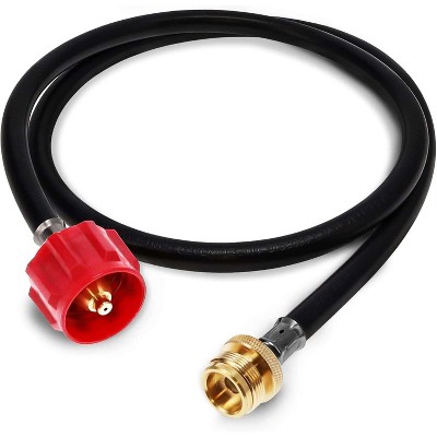 GasOne 4 ft Propane Hose 1lb to 20lb Adapter Propane Tank QCC1/ Type 1 - Allows 5+lb Propane Tanks, Black