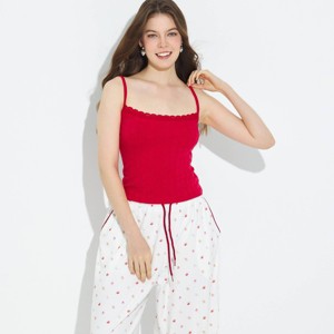 Women's Lace Trim Heart Pointelle Knit Cami - Wild Fable™ Red XL
