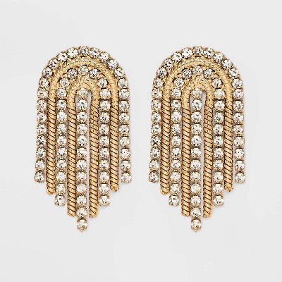 SUGARFIX by BaubleBar Crystal and Arch Statement Earrings - Gold