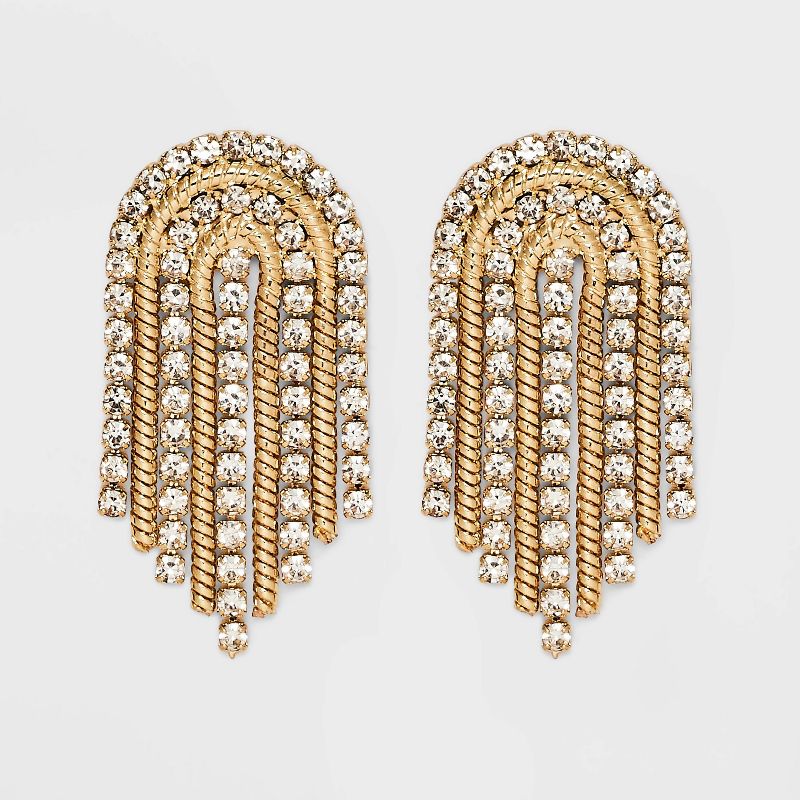 SUGARFIX by BaubleBar Crystal and Arch Statement Earrings - Gold, 1 of 6